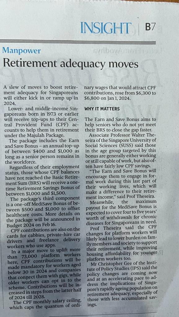 Retirement Adequacy Moves